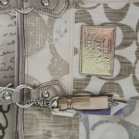 Coach poppy gold and white patchwork tote - Picture 2 of 7